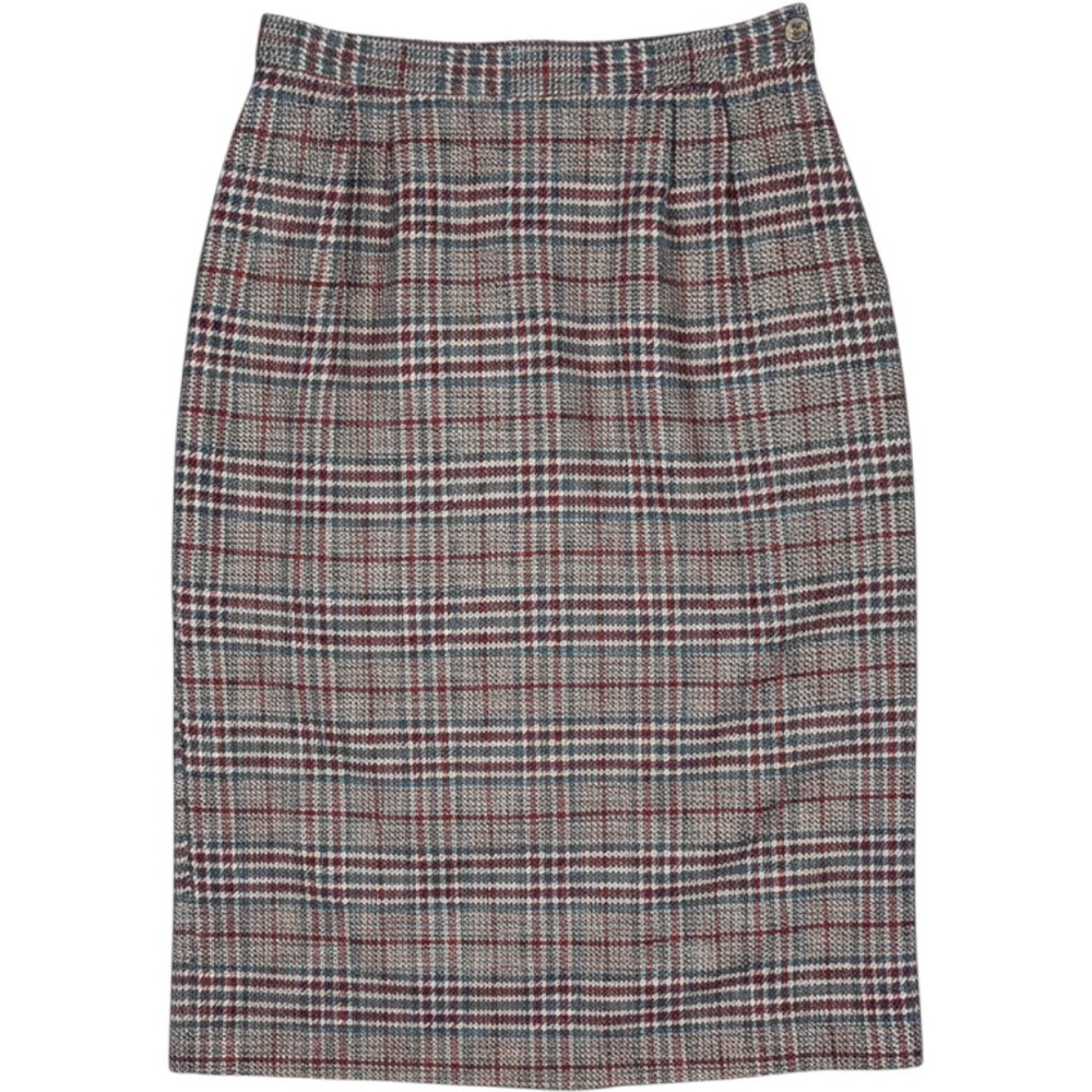 Pendleton Vintage Plaid Wool Midi Pencil Skirt High Waisted 2 Academia Made USA